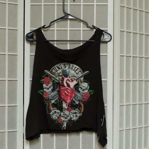 Guns n Roses | Tops | 99 Vintage Guns N Roses Crop Tank Top | Poshmark